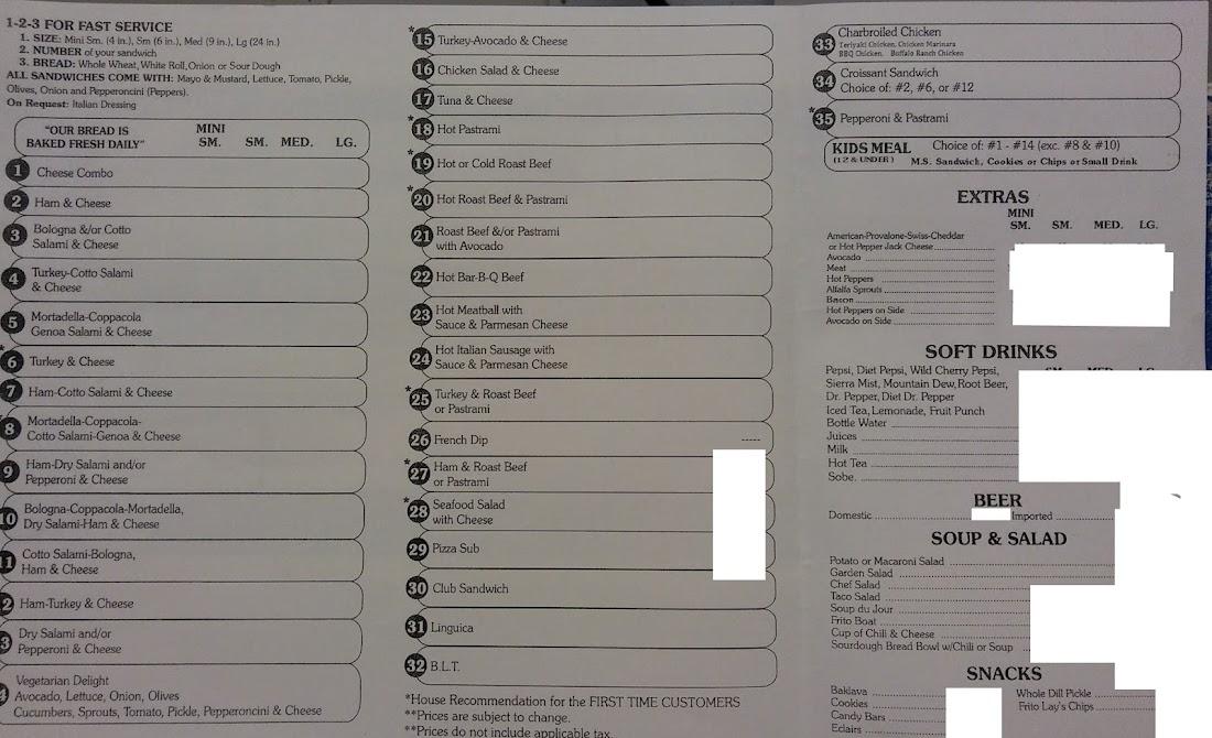 Moe's To Go Sub Sandwiches